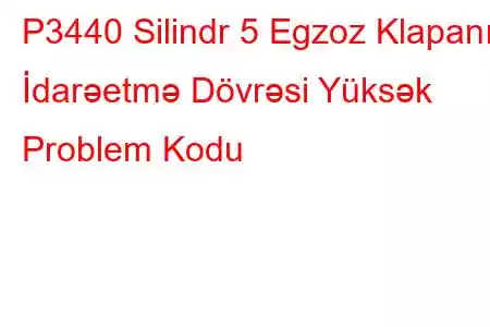 P3440 Silindr 5 Egzoz Klapanı İdarəetmə Dövrəsi Yüksək Problem Kodu