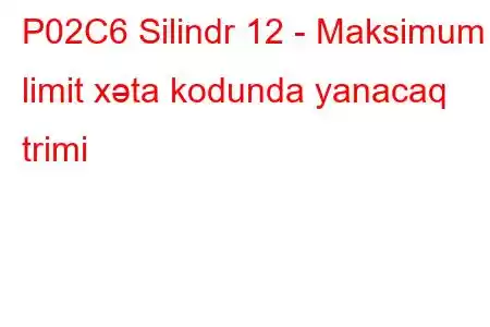 P02C6 Silindr 12 - Maksimum limit xəta kodunda yanacaq trimi