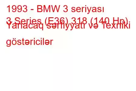 1993 - BMW 3 seriyası
3 Series (E36) 318 (140 Hp) Yanacaq sərfiyyatı və Texniki göstəricilər