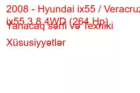 2008 - Hyundai ix55 / Veracruz
ix55 3.8 4WD (264 Hp) Yanacaq sərfi və Texniki Xüsusiyyətlər