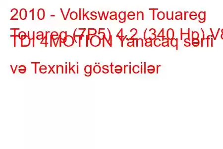 2010 - Volkswagen Touareg
Touareg (7P5) 4.2 (340 Hp) V8 TDI 4MOTION Yanacaq sərfi və Texniki göstəricilər