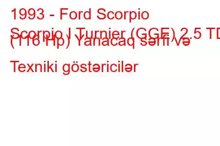 1993 - Ford Scorpio
Scorpio I Turnier (GGE) 2.5 TD (116 Hp) Yanacaq sərfi və Texniki göstəricilər