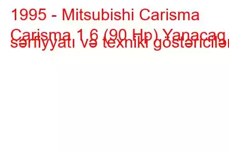 1995 - Mitsubishi Carisma
Carisma 1.6 (90 Hp) Yanacaq sərfiyyatı və texniki göstəricilər