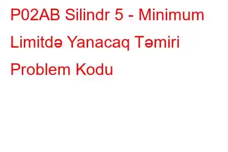 P02AB Silindr 5 - Minimum Limitdə Yanacaq Təmiri Problem Kodu