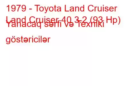 1979 - Toyota Land Cruiser
Land Cruiser 40 3.2 (93 Hp) Yanacaq sərfi və Texniki göstəricilər