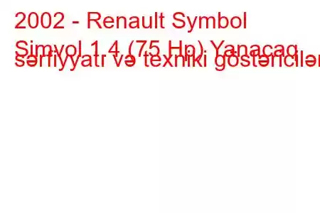 2002 - Renault Symbol
Simvol 1.4 (75 Hp) Yanacaq sərfiyyatı və texniki göstəricilər