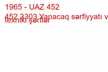 1965 - UAZ 452
452 3303 Yanacaq sərfiyyatı və texniki şərtlər