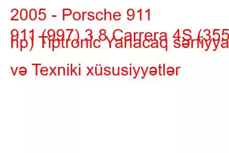 2005 - Porsche 911
911 (997) 3.8 Carrera 4S (355 hp) Tiptronic Yanacaq sərfiyyatı və Texniki xüsusiyyətlər