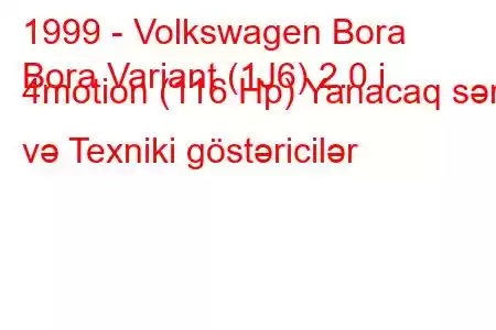 1999 - Volkswagen Bora
Bora Variant (1J6) 2.0 i 4motion (116 Hp) Yanacaq sərfi və Texniki göstəricilər