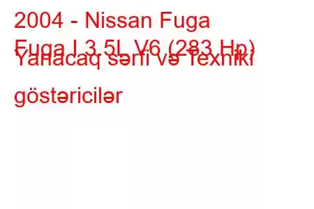 2004 - Nissan Fuga
Fuga I 3.5L V6 (283 Hp) Yanacaq sərfi və Texniki göstəricilər