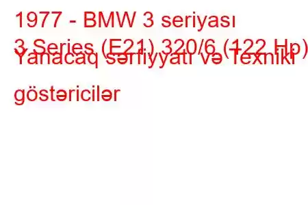 1977 - BMW 3 seriyası
3 Series (E21) 320/6 (122 Hp) Yanacaq sərfiyyatı və Texniki göstəricilər