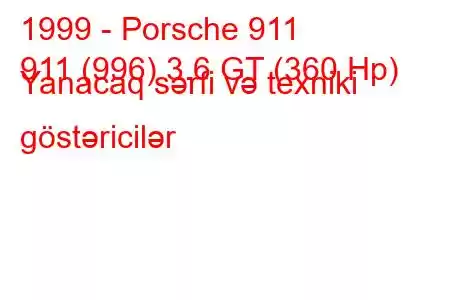 1999 - Porsche 911
911 (996) 3.6 GT (360 Hp) Yanacaq sərfi və texniki göstəricilər