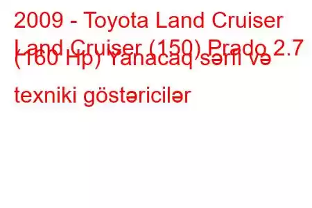 2009 - Toyota Land Cruiser
Land Cruiser (150) Prado 2.7 i (160 Hp) Yanacaq sərfi və texniki göstəricilər