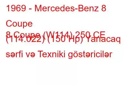 1969 - Mercedes-Benz 8 Coupe
8 Coupe (W114) 250 CE (114.022) (150 Hp) Yanacaq sərfi və Texniki göstəricilər