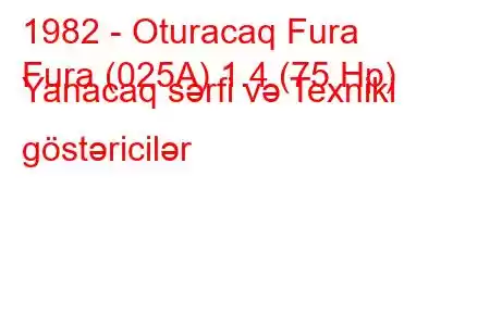 1982 - Oturacaq Fura
Fura (025A) 1.4 (75 Hp) Yanacaq sərfi və Texniki göstəricilər