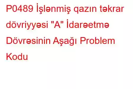 P0489 İşlənmiş qazın təkrar dövriyyəsi 