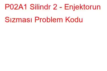 P02A1 Silindr 2 - Enjektorun Sızması Problem Kodu