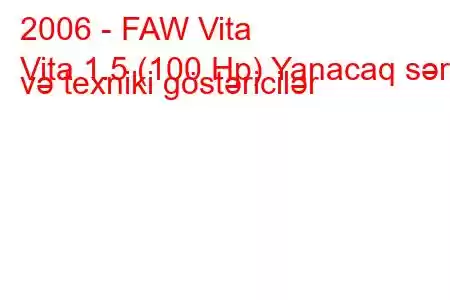 2006 - FAW Vita
Vita 1.5 (100 Hp) Yanacaq sərfi və texniki göstəricilər