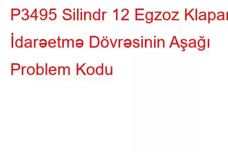 P3495 Silindr 12 Egzoz Klapanı İdarəetmə Dövrəsinin Aşağı Problem Kodu