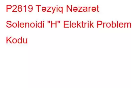 P2819 Təzyiq Nəzarət Solenoidi 