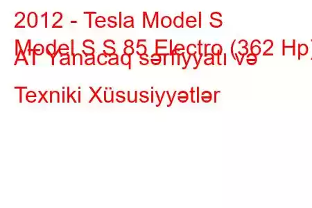 2012 - Tesla Model S
Model S S 85 Electro (362 Hp) AT Yanacaq sərfiyyatı və Texniki Xüsusiyyətlər