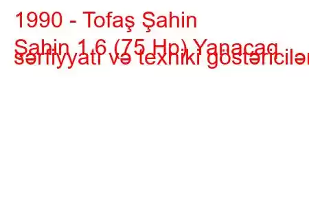 1990 - Tofaş Şahin
Şahin 1.6 (75 Hp) Yanacaq sərfiyyatı və texniki göstəricilər