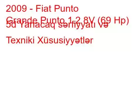 2009 - Fiat Punto
Grande Punto 1.2 8V (69 Hp) 5d Yanacaq sərfiyyatı və Texniki Xüsusiyyətlər