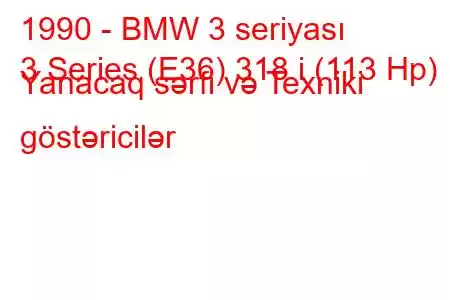 1990 - BMW 3 seriyası
3 Series (E36) 318 i (113 Hp) Yanacaq sərfi və Texniki göstəricilər