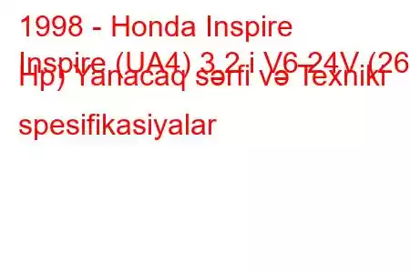 1998 - Honda Inspire
Inspire (UA4) 3.2 i V6 24V (260 Hp) Yanacaq sərfi və Texniki spesifikasiyalar