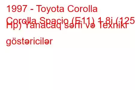 1997 - Toyota Corolla
Corolla Spacio (E11) 1.8i (125 Hp) Yanacaq sərfi və Texniki göstəricilər