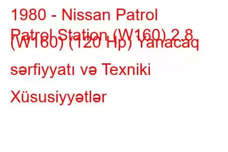 1980 - Nissan Patrol
Patrol Station (W160) 2.8 (W160) (120 Hp) Yanacaq sərfiyyatı və Texniki Xüsusiyyətlər