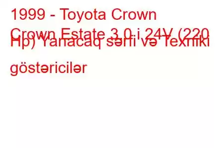 1999 - Toyota Crown
Crown Estate 3.0 i 24V (220 Hp) Yanacaq sərfi və Texniki göstəricilər