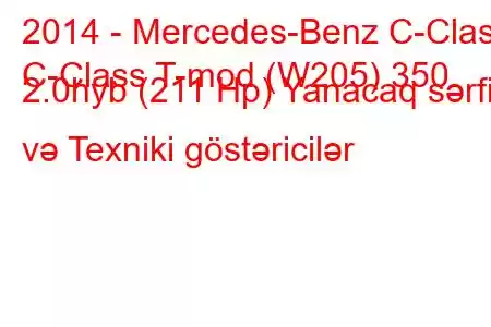 2014 - Mercedes-Benz C-Class
C-Class T-mod (W205) 350 2.0hyb (211 Hp) Yanacaq sərfi və Texniki göstəricilər