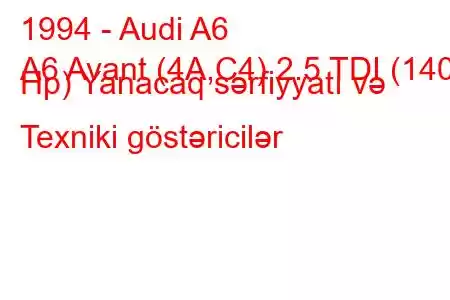 1994 - Audi A6
A6 Avant (4A,C4) 2.5 TDI (140 Hp) Yanacaq sərfiyyatı və Texniki göstəricilər