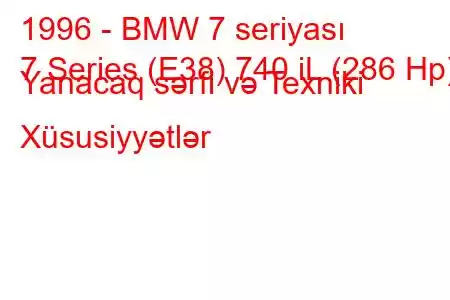 1996 - BMW 7 seriyası
7 Series (E38) 740 iL (286 Hp) Yanacaq sərfi və Texniki Xüsusiyyətlər