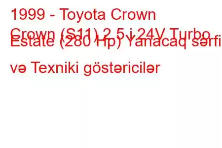 1999 - Toyota Crown
Crown (S11) 2.5 i 24V Turbo Estate (280 Hp) Yanacaq sərfi və Texniki göstəricilər