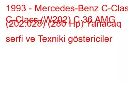 1993 - Mercedes-Benz C-Class
C-Class (W202) C 36 AMG (202.028) (280 Hp) Yanacaq sərfi və Texniki göstəricilər