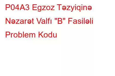 P04A3 Egzoz Təzyiqinə Nəzarət Valfı 