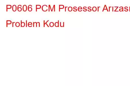 P0606 PCM Prosessor Arızası Problem Kodu