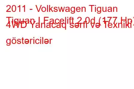 2011 - Volkswagen Tiguan
Tiguan I Facelift 2.0d (177 Hp) 4WD Yanacaq sərfi və Texniki göstəricilər