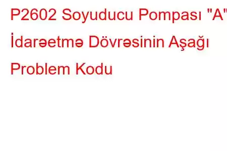 P2602 Soyuducu Pompası 