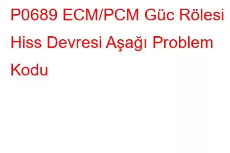 P0689 ECM/PCM Güc Rölesi Hiss Devresi Aşağı Problem Kodu