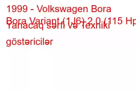 1999 - Volkswagen Bora
Bora Variant (1J6) 2.0 (115 Hp) Yanacaq sərfi və Texniki göstəricilər