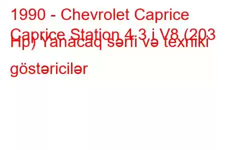 1990 - Chevrolet Caprice
Caprice Station 4.3 i V8 (203 Hp) Yanacaq sərfi və texniki göstəricilər