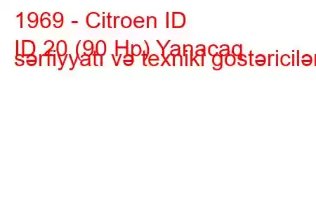 1969 - Citroen ID
ID 20 (90 Hp) Yanacaq sərfiyyatı və texniki göstəricilər