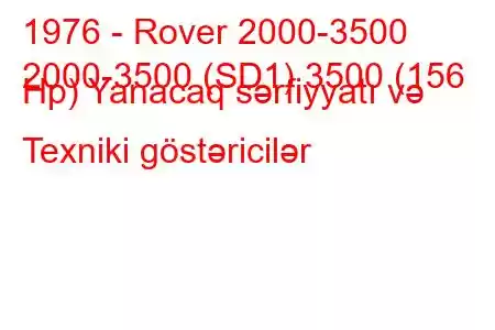 1976 - Rover 2000-3500
2000-3500 (SD1) 3500 (156 Hp) Yanacaq sərfiyyatı və Texniki göstəricilər