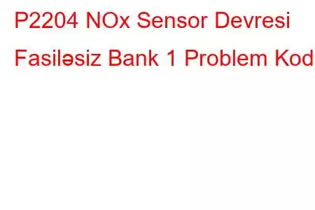 P2204 NOx Sensor Devresi Fasiləsiz Bank 1 Problem Kodu