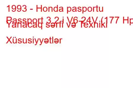 1993 - Honda pasportu
Passport 3.2 i V6 24V (177 Hp) Yanacaq sərfi və Texniki Xüsusiyyətlər