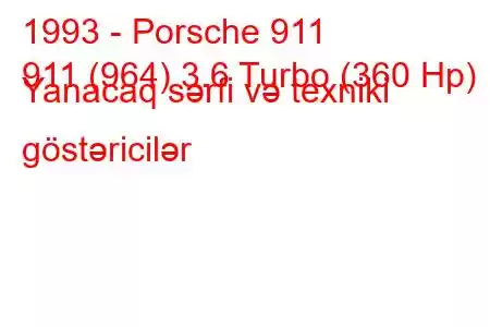 1993 - Porsche 911
911 (964) 3.6 Turbo (360 Hp) Yanacaq sərfi və texniki göstəricilər