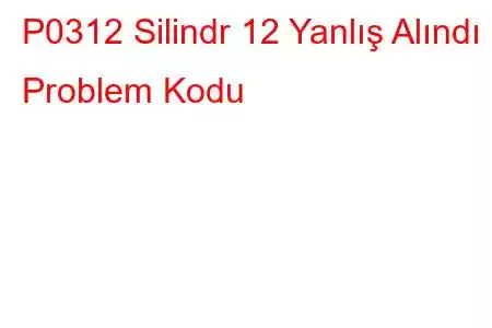 P0312 Silindr 12 Yanlış Alındı ​​Problem Kodu